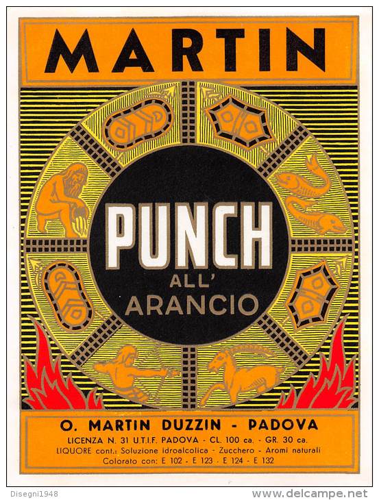 03237 "MARTIN - PUNCH ALL'ARANCIO " ETICHETTA ORIGINALE - Altri & Non Classificati