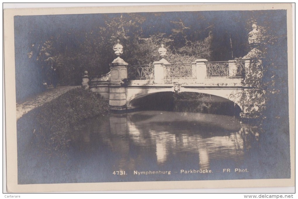 Carte Photo,allemagne,deutschland,ger Many,bavaria,bavière,NYMP HENBURG,PARKBRUCKE,pont,p Asserelle,munich,munchen - Muenchen