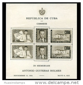 CUBA 1951 - Scott# C49a S/S Leader Guiteras LH - Other & Unclassified
