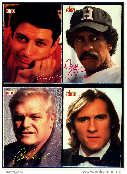 4 X Kino-Autogrammkarte  -  Repro, Signatur Aufgedruckt  -  Richard Pryor  -  Gerard Depardieu  -  Brian Dennehy - Autographes