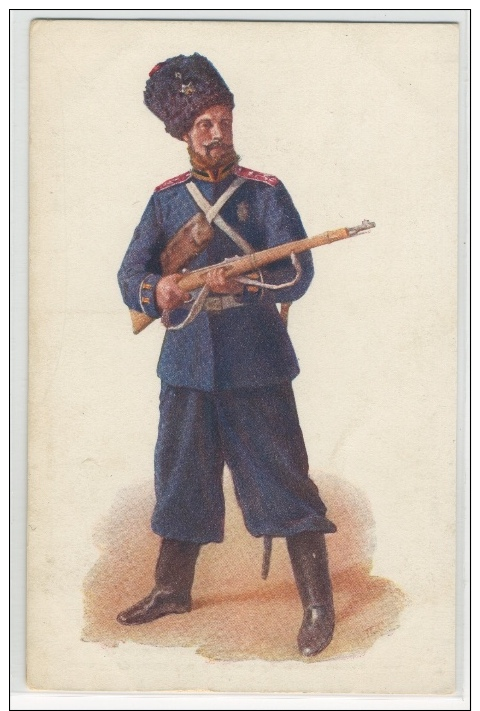 Russia. Cossack. Military. Artist Signed Postcard - Russia