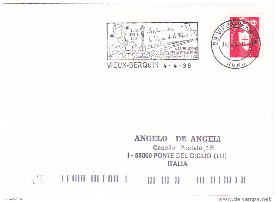 France 1998 Card Sent To Australia - Other & Unclassified