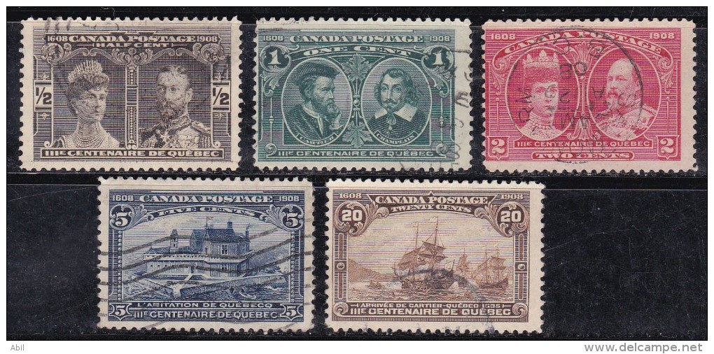 Canada 1908 N°Y.T. :  85 à 88 Et 92 Obl. - Used Stamps