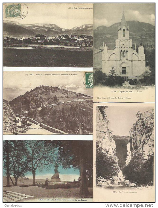 LOT DE 42 CARTES POSTALES ANCIENNES DE GEX (AIN). - Gex