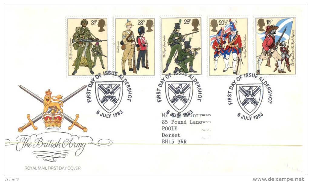 (222) UK FDC Cover - Milirary Uniforms 1983 - 1981-1990 Decimal Issues