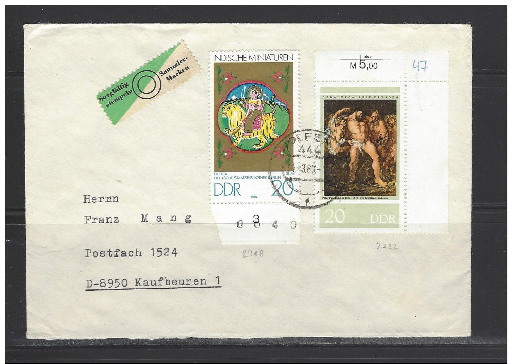 DDR - Beleg Mi-Nr. 2231 + 2418 Rubens + Indische Miniaturen - Sonstige & Ohne Zuordnung