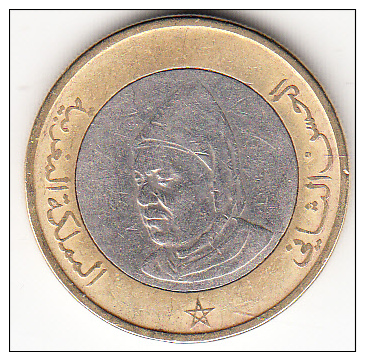 MARRUECOS  1995 10 DIRHAM. HASSAN II  BIMETALICA EBC.  CN4252 - Marruecos