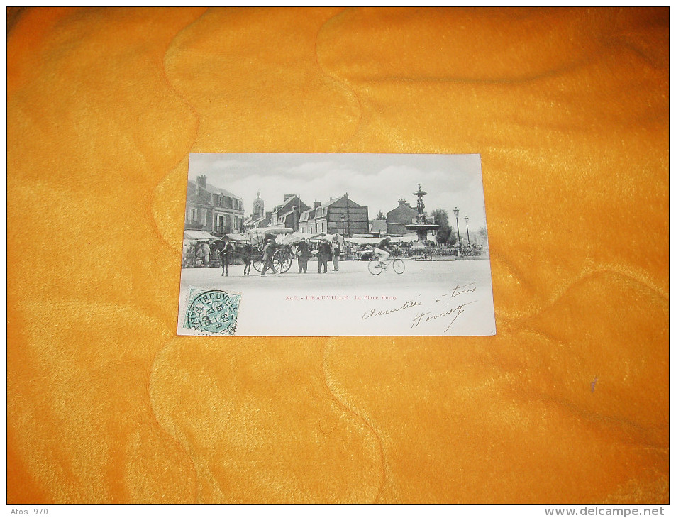 CARTE POSTALE ANCIENNE CIRCULEE DE 1903. / DEAUVILLE.- LA PLACE MORNY. / CACHETS + TIMBRE - Deauville