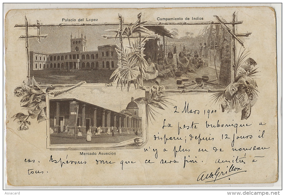 Pionniere 1900 Paraguay Asuncion Indios La Peste Bubonique A Disparu Bubonic Plague Vers Brueil Meulan - Paraguay