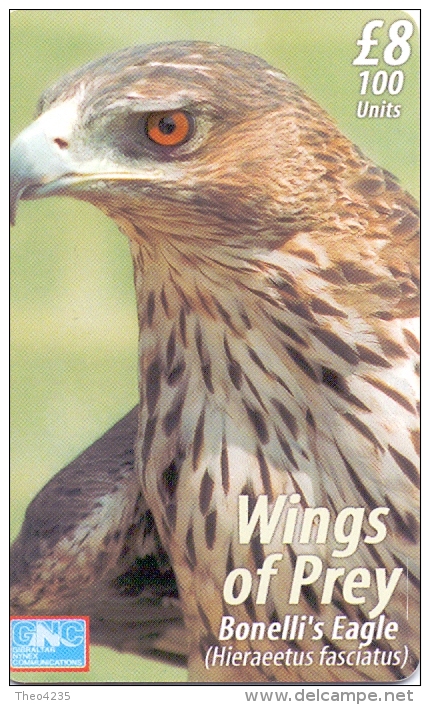 GIBRALTAR PHONECARD BIRD/EAGLE -GIB-C12 , 5000pcs-1/00 - Aigles & Rapaces Diurnes