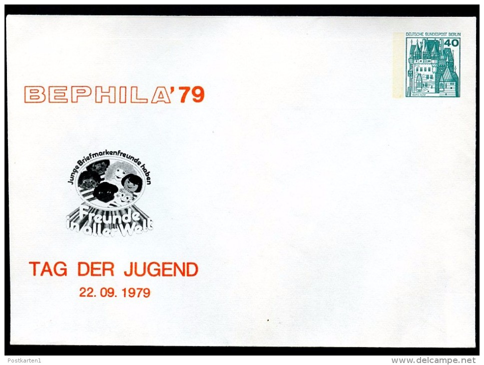 BERLIN PU70 D1/001 Privat-Umschlag BEPHILA ** 1979 - Privatumschläge - Ungebraucht