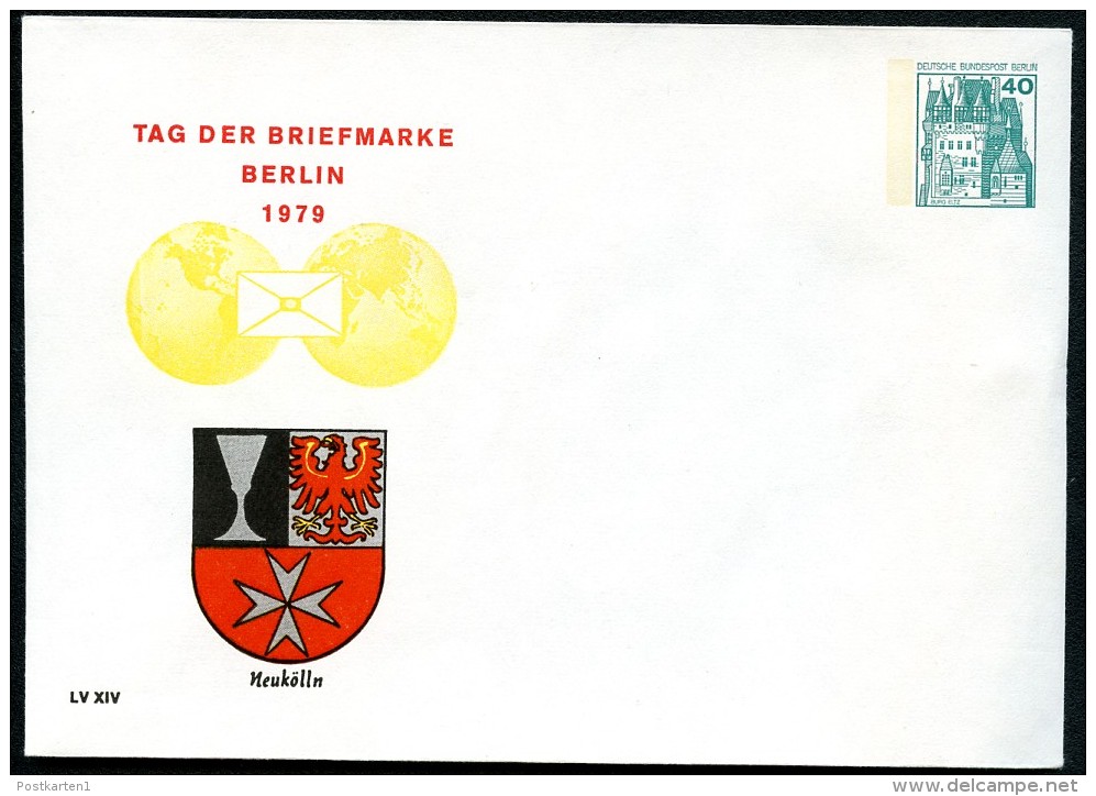 BERLIN PU70 C2/002 Privat-Umschlag WAPPEN NEUKÖLLN ** 1979  NGK 4,00 € - Privatumschläge - Ungebraucht