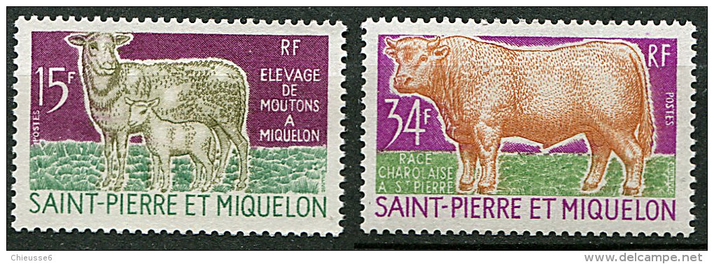 (cl.18 - P5) St Pierre Et Miquelon ** N° 407 - 409 (ref. Michel Au Dos) -  Moutons, Boeuf- - Unused Stamps