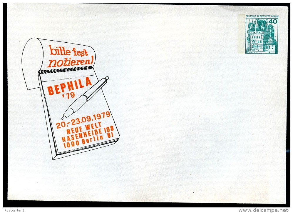 BERLIN PU70 D2/002 Privat-Umschlag BEPHILA ** 1979 - Enveloppes Privées - Neuves