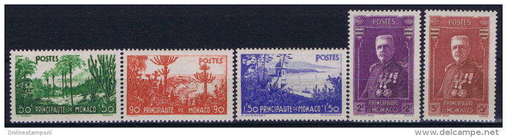 Monaco: 1937 Mi Nr 138 - 142  Yv Nr 135 - 139 MH/* - Ungebraucht