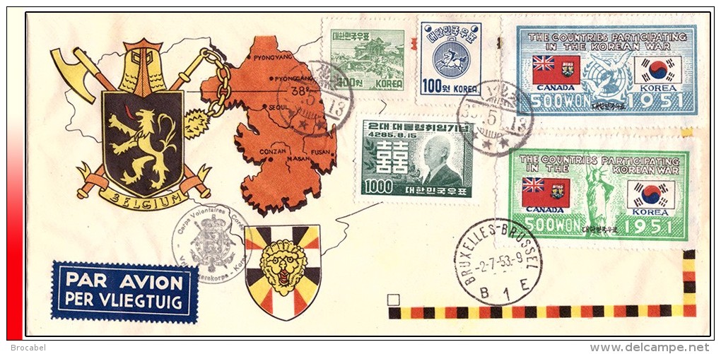 Belgium Belgisch Vrijzilligerskorps- Corps De Volontaires Belges Pour La Corée - Korea - Briefe U. Dokumente
