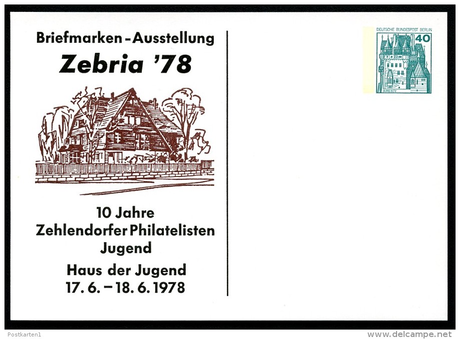 BERLIN PP79 D1/002 Privat-Postkarte HAUS DER JUGEND ZEHLENDORF ** 1978 - Cartes Postales Privées - Neuves