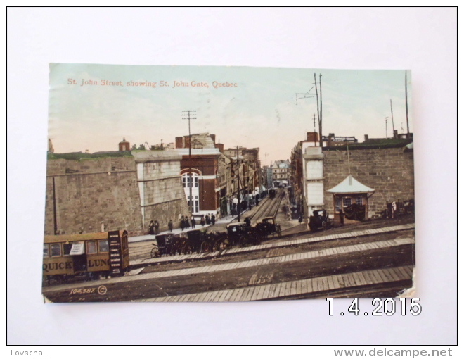 Quebec. - St John Street, Showing St. John Gate. (2 - 11 - 1910) - Québec - La Citadelle