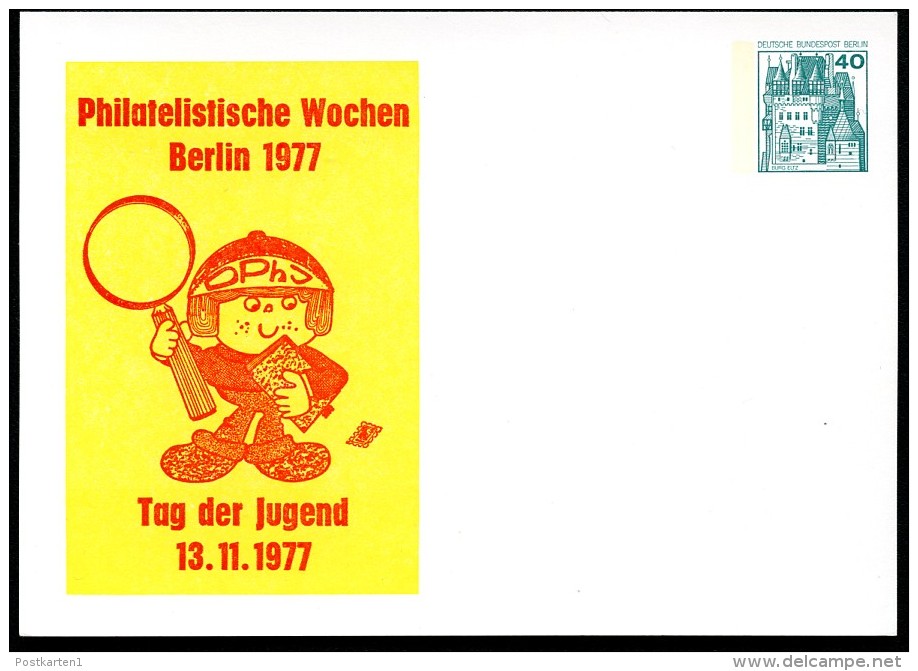 BERLIN PP79 D2/003 Privat-Postkarte PHILATELISTISCHE WOCHEN ** 1977 - Cartes Postales Privées - Neuves