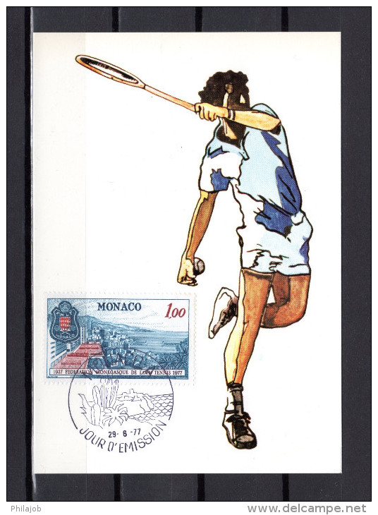 " 100 ANS DU TOURNOI DE WIMBLEDON " Sur Carte Maximum De 1977. N° YT 1121. CM - Tennis
