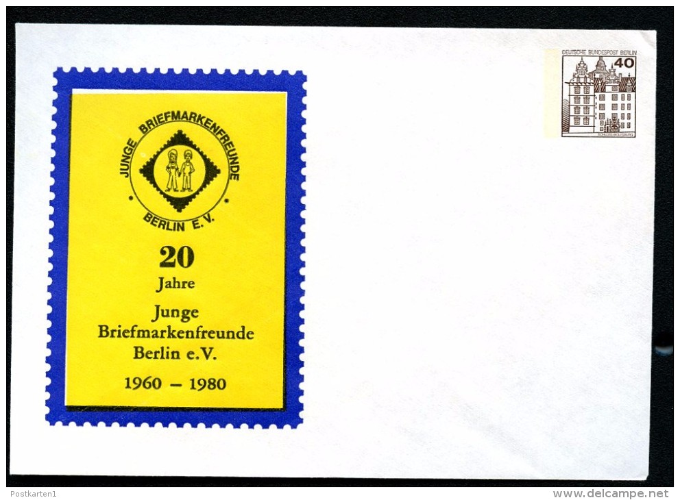 BERLIN PU71 C2/002 Privat-Umschlag JUNGE BRIEFMARKENFREUNDE ** 1980 - Privatumschläge - Ungebraucht