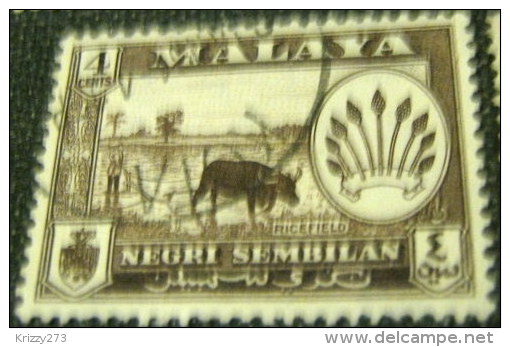 Negri Sembilan 1957 Ricefield 4c - Used - Negri Sembilan