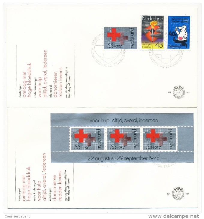 PAYS-BAS - 6 Enveloppes FDC CROIX ROUGE Entre 1967 Et 1992 - Rotes Kreuz