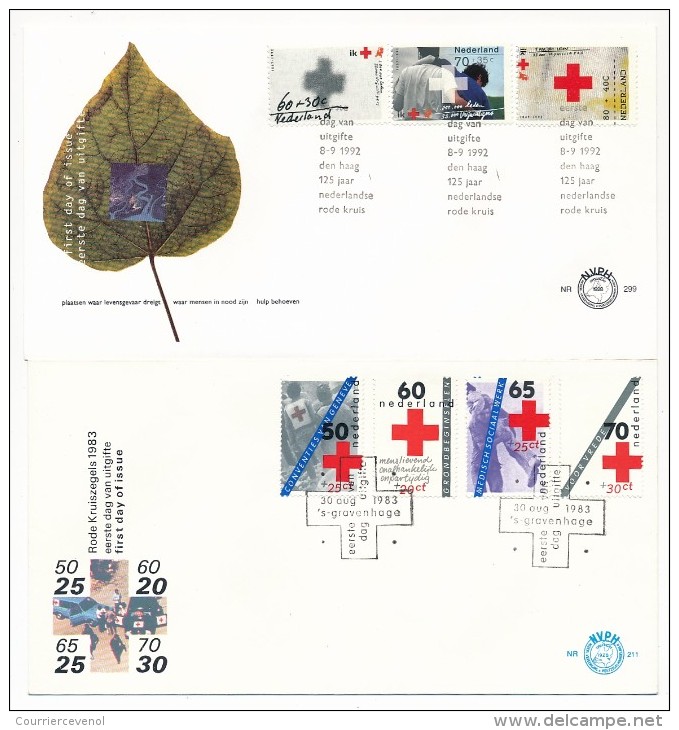 PAYS-BAS - 6 Enveloppes FDC CROIX ROUGE Entre 1967 Et 1992 - Croce Rossa