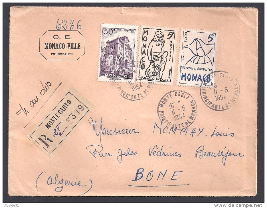 MONACO - Lot De 5 Lettres Recommandées Pour L'Algérie - Covers & Documents