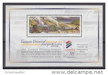 South Africa 1998 Ilsapex / Steam Powered Locomitives  M/s ** Mnh (20687) - Blocs-feuillets