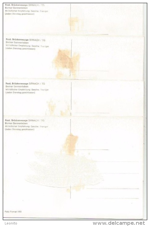 SIRNACH TG Münchwilen RESTAURANT BRÜCKENWAAGE Berner Sennenleben 4 Karten - Münchwilen