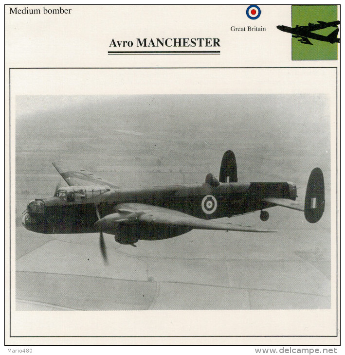 AVRO   MANCHESTER     (NUOVO CON DESCRIZIONE E SCHEDA TECNICA)  2 SCAN - 1919-1938: Fra Le Due Guerre