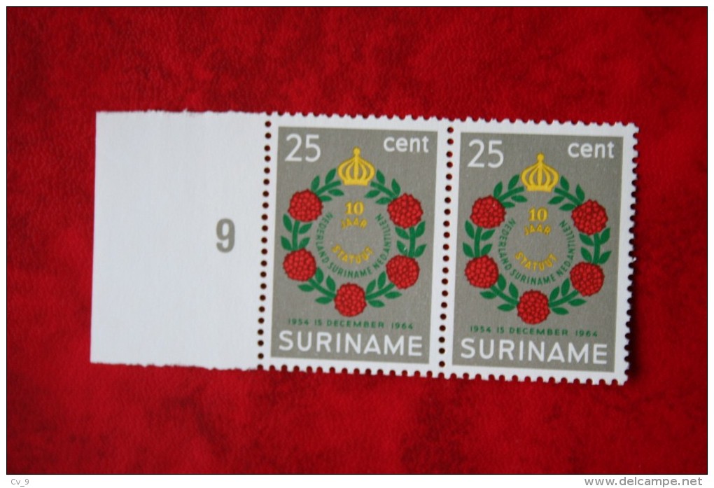 Statuut Zegel PAAR ; NVPH 419  Mi 454; 1964 POSTFRIS / MNH / ** SURINAME / SURINAM - Surinam ... - 1975