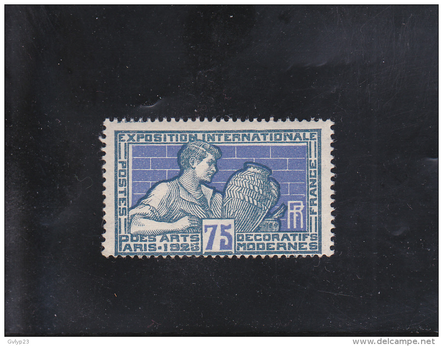 ARTS DéCORATIFS PARIS 75C GRIS ET OUTREMER NEUF *  N° 214 YVERT  ET TELLIER 1924-25 - Unused Stamps