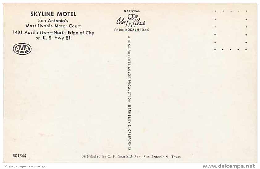 236623-Texas, San Antonio, Skyline Motel, Mike Roberts No SC1344 - San Antonio