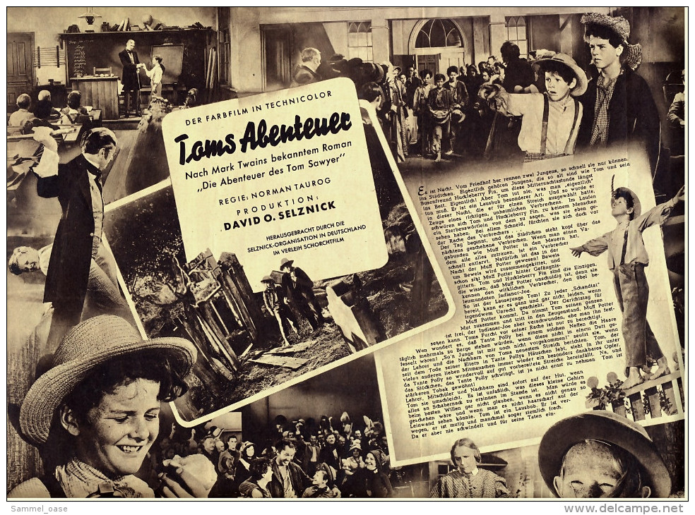 Illustrierte Film-Bühne  -  "Toms Abenteuer" -  (Tom Sawyer )  -  Filmprogramm Nr. 1801 Von Ca. 1952 - Revistas