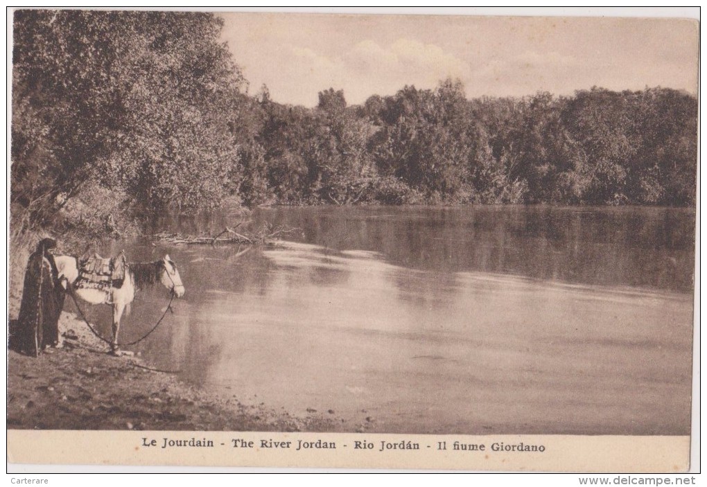 Carte Ancienne Animée,ISRAEL,JORDAN,JOURDAIN,cheval,cavalier - Israel