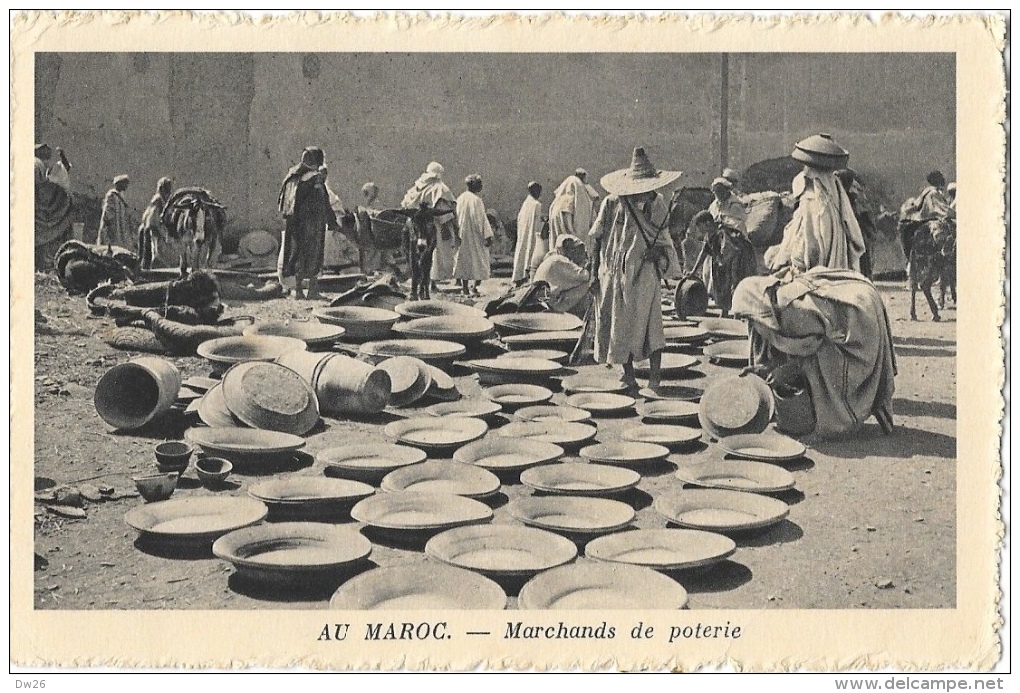 Au Maroc - Marchands De Poterie - Edition Cie Générale Transatlantique - Carte Dentelée - Autres & Non Classés