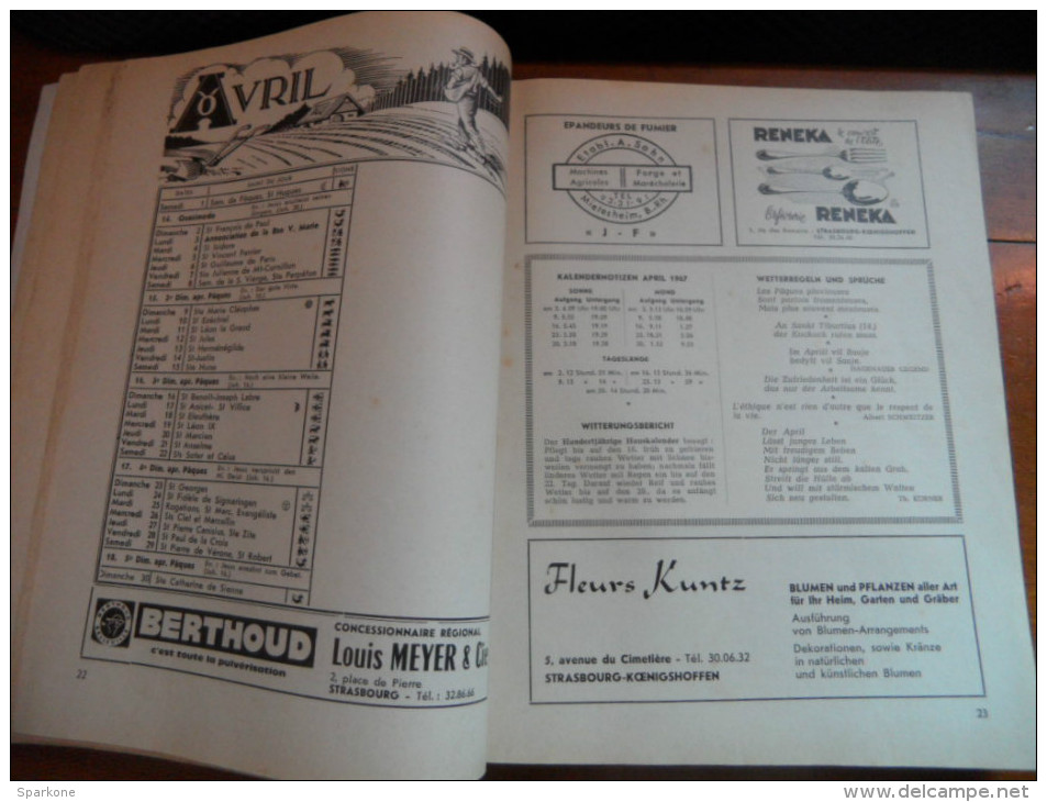 Almanach Du Bas-Rhin Agricole De 1967 - Autres & Non Classés