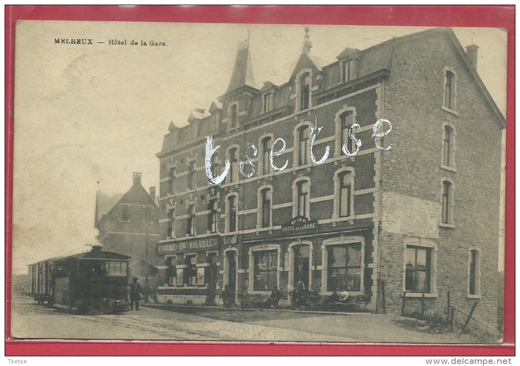 Melreux - Top Carte - Tram Vapeur Et Hôtel De La Gare - 1922 ( Voir Verso ) - Hotton