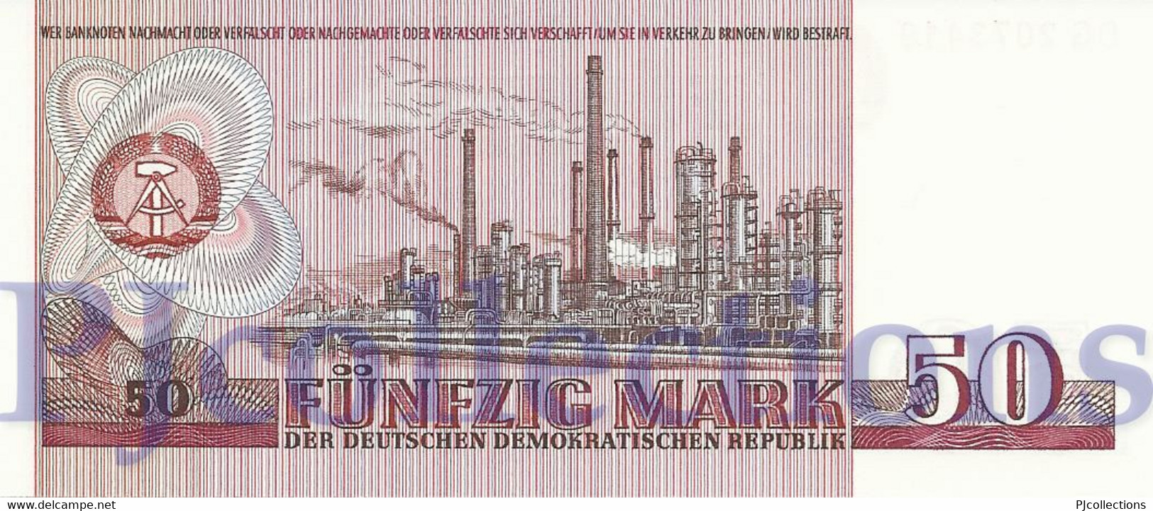 GERMANY DEMOCRATIC REPUBLIC 50 MARK 1971 PICK 30 UNC - 10 Mark