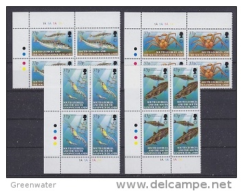 South Georgia 2001 Marine Life 4v  Bl Of 4 (corners)  ** Mnh (20699) - South Georgia