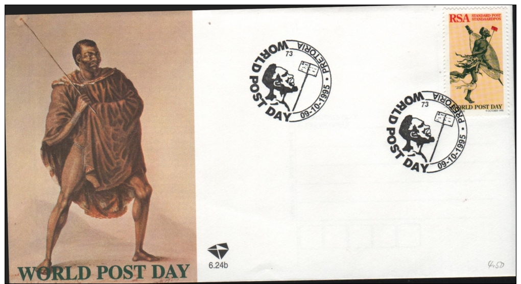 SOUTH AFRICA - FDC WORLD POST DAY 1995 Mi #975 - FDC