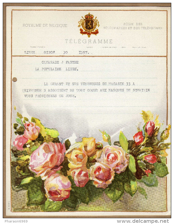 Télégramme Fleurs Roses - Telegrammi