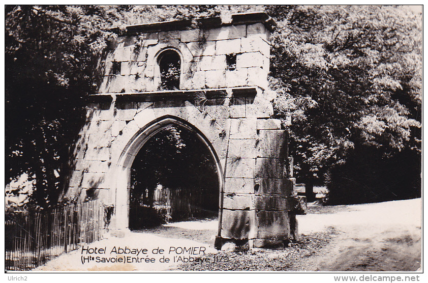 CPSM Hotel Abbaye De Pomier - Entrée De L'Abbaye - 1951 (13445) - Saint-Julien-en-Genevois