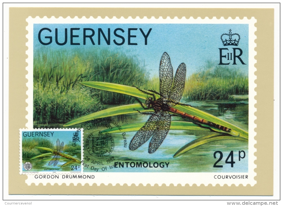 GUERNESEY - 6 Cartes Maximum - Emission Du 28 Avril 1982 - Histoire, Entomologie Etc... + 6 Cartes Premier Jour - Guernsey