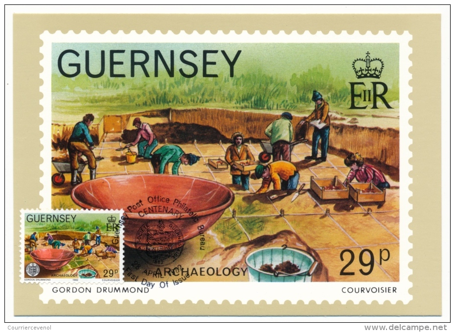 GUERNESEY - 6 Cartes Maximum - Emission du 28 Avril 1982 - Histoire, Entomologie etc... + 6 Cartes Premier Jour