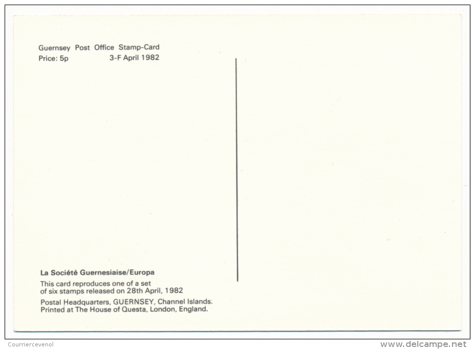 GUERNESEY - 6 Cartes Maximum - Emission du 28 Avril 1982 - Histoire, Entomologie etc... + 6 Cartes Premier Jour