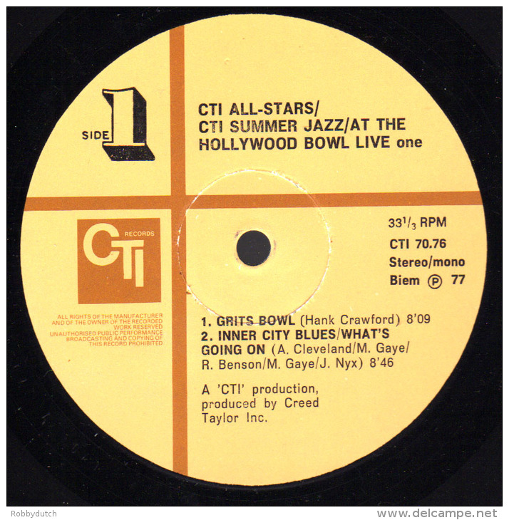 * LP *  CTI SUMMER JAZZ At The HOLLYWOOD BOWL - CTI ALL STARS (USA 1977 EX!!!) - Jazz