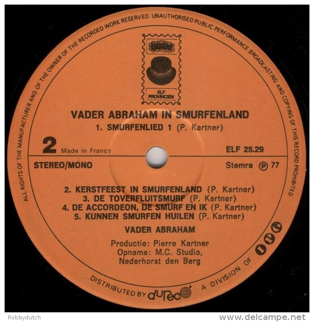 * LP *  VADER ABRAHAM - IN SMURFENLAND (Holland 1977 EX-!!!) - Children